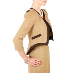 crop by david peck gold herringbone jacket