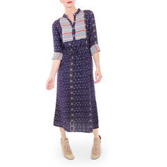 Ace and Jig Folk Midi Dress in Royal Print
