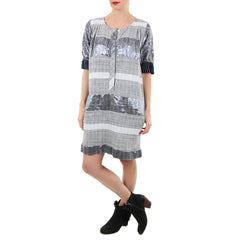 Ace and Jig Gray Metallic Shift Dress