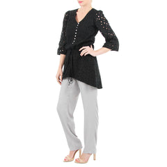 Annie Griffin Black Tunic with Cement Kellie Pants