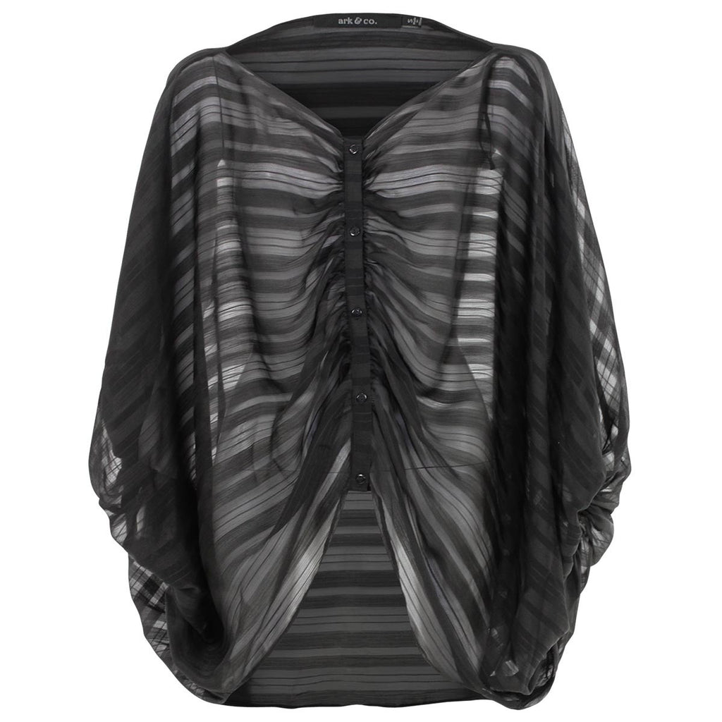 Black Sheer Poncho Style Top