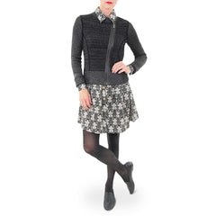 White and Warren Black Knit Jacket