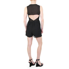 Black Zipper Front Romper