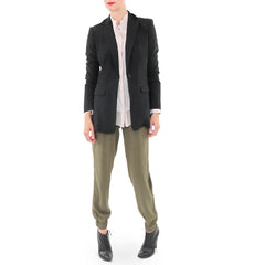 Walter Baker Olive Silk Track Pants with Rachel Roy Blazer