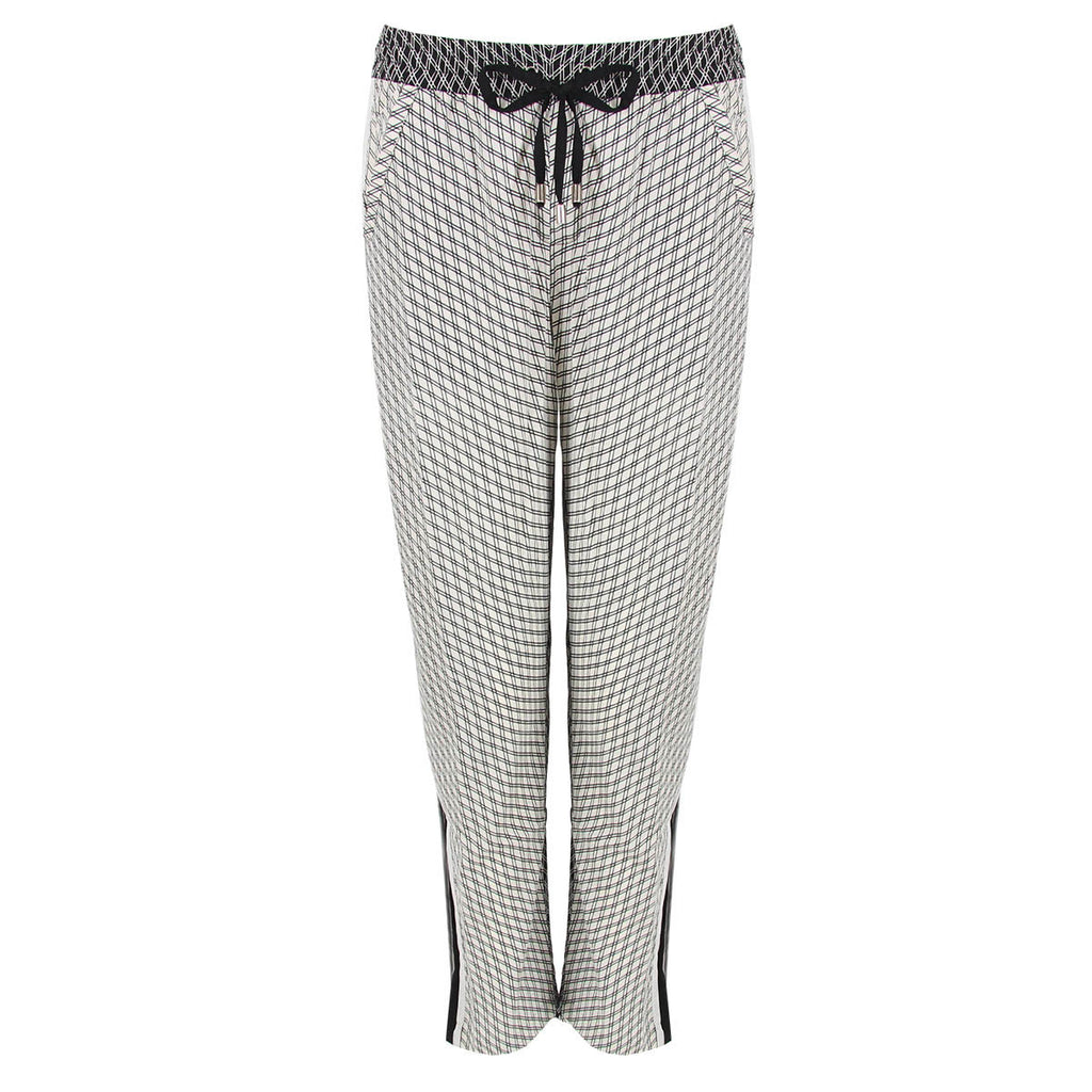 Black and White Elastic Waist Pants