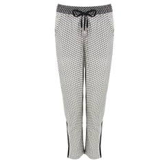 Black and White Elastic Waist Pants