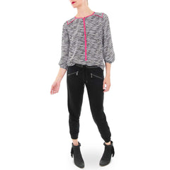 Aryn K Contrast Blouse with David Lerner Track Pants