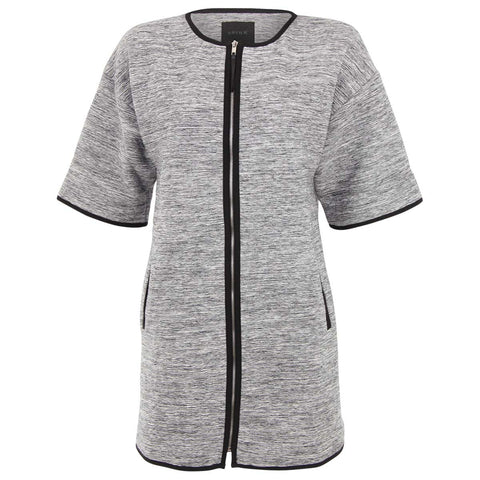 Grey and Black Short Sleeve Pod Coat