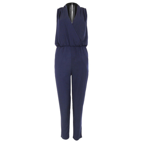 Navy Jumpsuit with Open Back