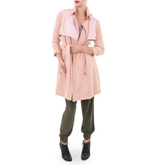 Aryn K Pink Trench Coat