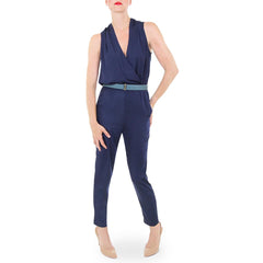 Aryn K Navy Jumpsuit B-Low the Belt Adjustable Belt