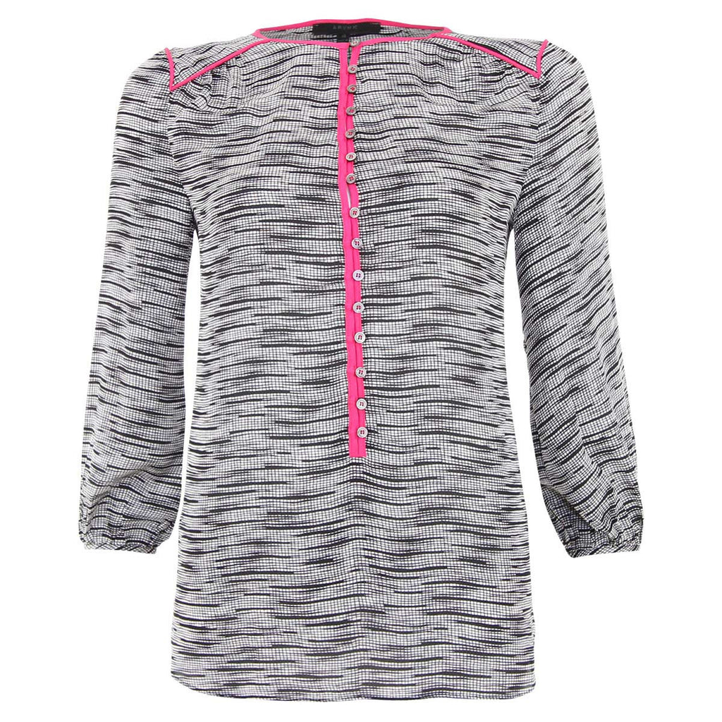 Aryn K Pink Piped Blouse