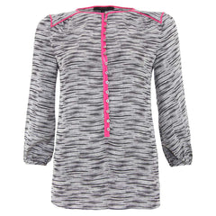 Aryn K Pink Piped Blouse