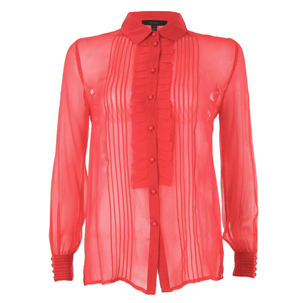 Ark & Co. Red Sheer Silk Blouse