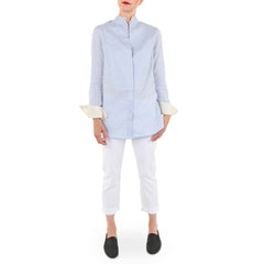 By Malene Birger Loriana Blue Tunic with Yosi Samra Loafers