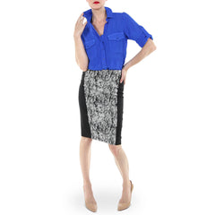 Bella Dahl Blue Shirt with Rachel Roy Pencil Skirt