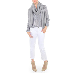 White and Warren Grey Cashmere Scarf