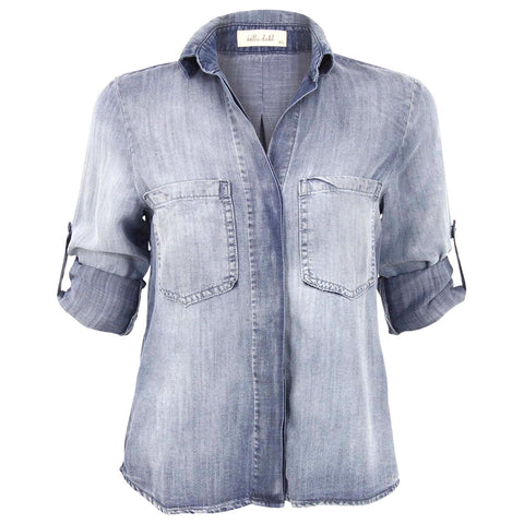 Split Back Button Down - Arctic Blue