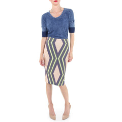 Bella Dahl Denim T-Shirt with Corey Zola Pencil Skirt