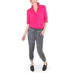 Bella Dahl Pink Shirt with Grey Jogger Pants