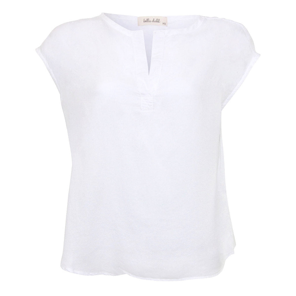 Bella Dahl White Henley T-Shirt