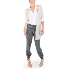 White and Warren Champagne Cardigan