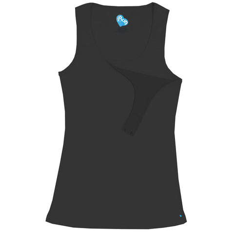 Shoulder Snap Nursing Tank - Black