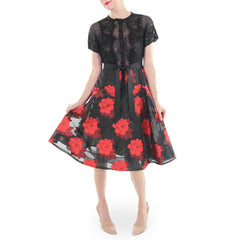 Byron Lars Red Rose Party Dress