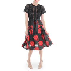 Byron Lars Red Rose Party Dress