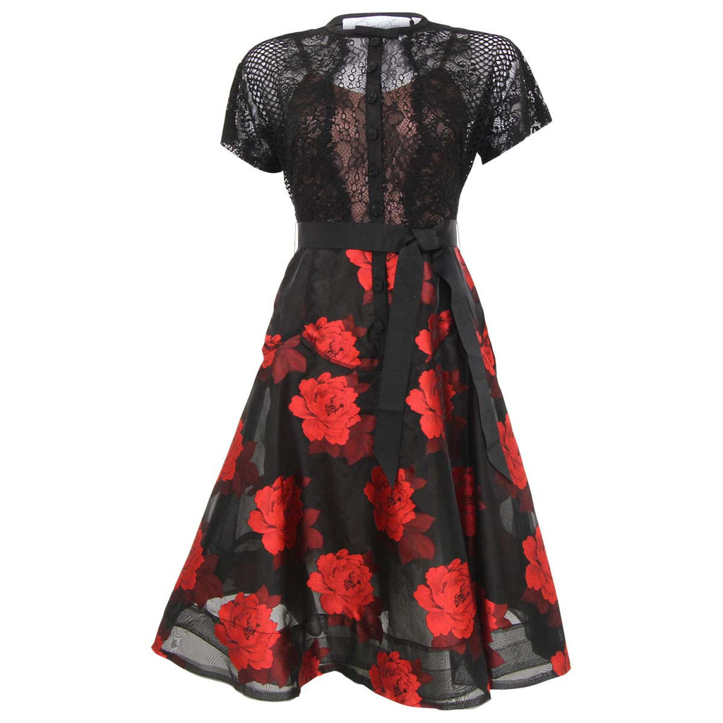 Byron Lars Red Rose Party Dress