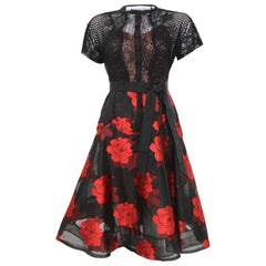 Byron Lars Red Rose Party Dress