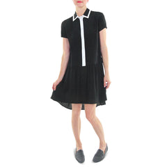 Corey Black and White Drop Waist Dress