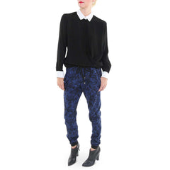 Corey Black and White Wrap Blouse