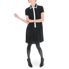 Corey Black and White Drop Waist Dress