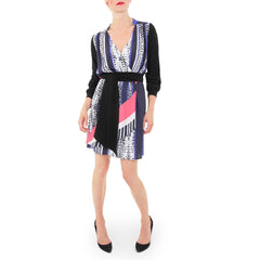 Corey Printed Faux Wrap Dress