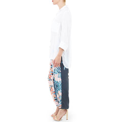 Corey Cuffed Elastic Waist Pants Floral Print
