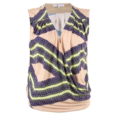Corey Crystal Snap Front Top in Light Pink Print