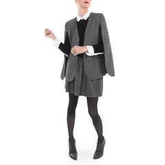 Corey Black and White Wrap Blouse