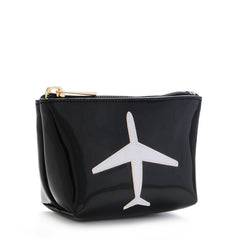 lolo mini zip vinyl pouch with airplane