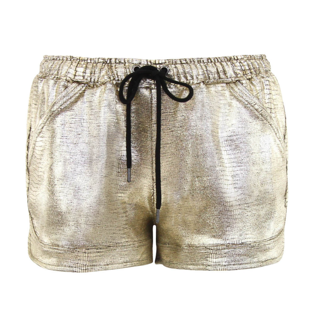 David Lerner Gold Track Shorts