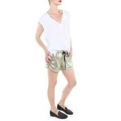 David Lerner Gold Track Shorts