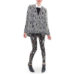 Corey Black and White Wrap Blouse