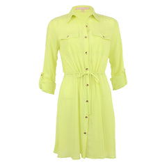 Hutch Yellow Drawstring Shirtdress