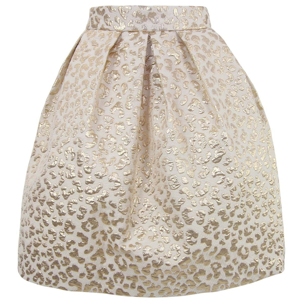 Hutch Metallic Gold Leo Print Party Skirt