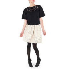 Hutch Metallic Gold Party Skirt Sachin and Babi Black Crop Top