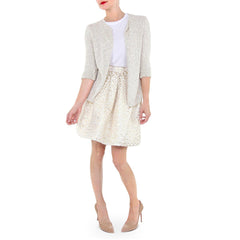 White and Warren Metallic Gold Sweater