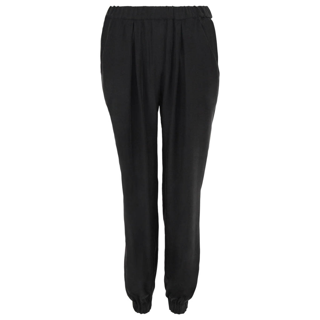 Julie Brown Black Silk Track Pants