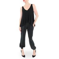 Julie Brown Black Silk Ellie Track Pants