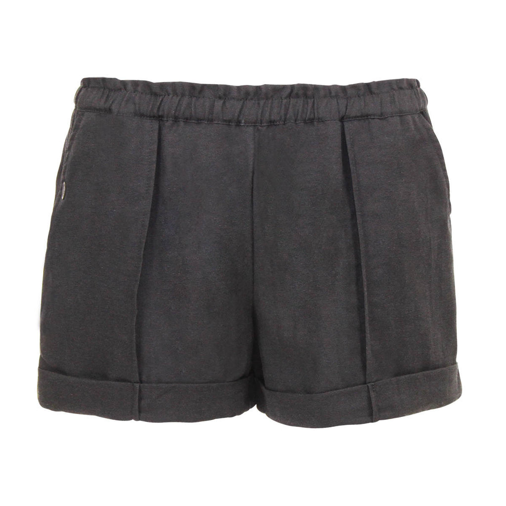 Julie Brown Black Linen Shorts