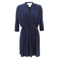 Julie Brown Navy Drape Front Dress